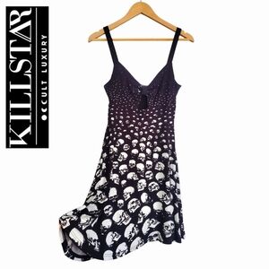Killstar | Sue Acidal Black White Skull Cut Out Dress